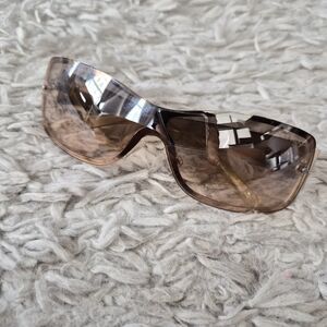 True Religion Brown Shield Wrap Sunglasses